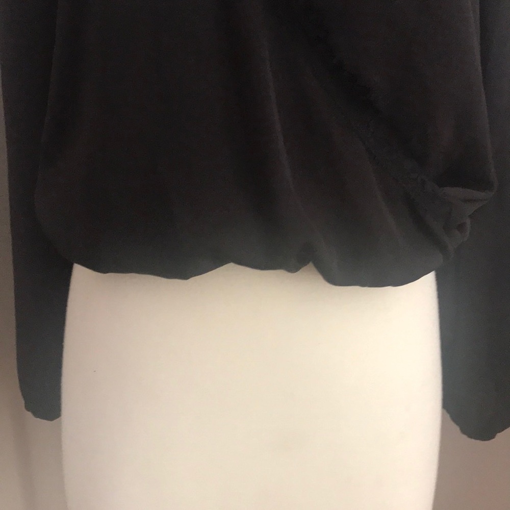 EUC BLUE  LIFE SILKY BLOUSE W/ lace trim - Picture 5 of 7